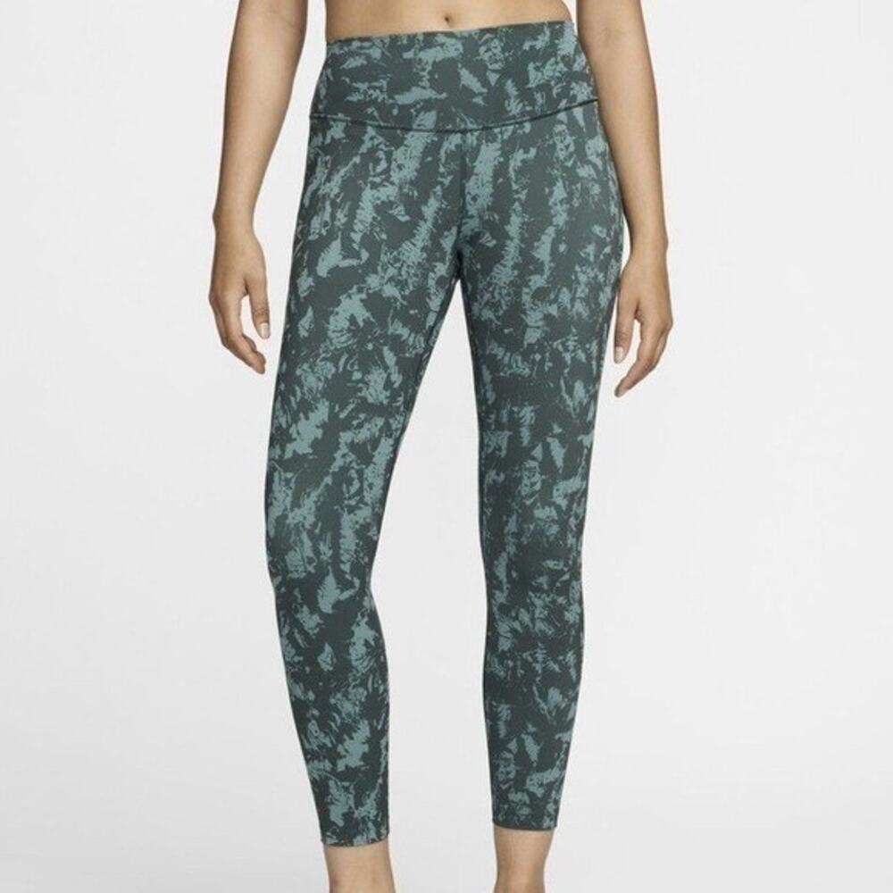 Nike Leggings Womens Vintage Green Speckled‎ High Waisted 7/8 Printed Small NWT